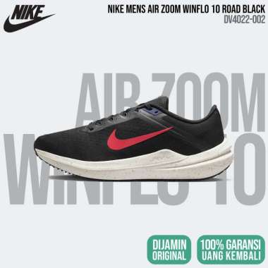 Nike Air Zoom Winflo 10 Road [DV4022-002] Black Mens Original BNIB - Sepatu Lari Pria 45