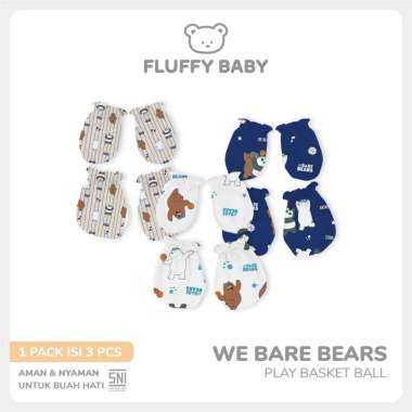 FLUFFY Sarung Tangan dan Kaos Kaki WE BARE BEARS (Isi 3 Psng) STK WPB NEWBORN Newborn