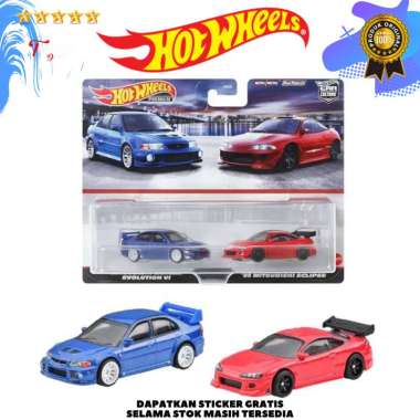 Hot Wheels Premium 2 Pack Mitsubishi Lancer Evo VI Mitsubishi Eclipse Mitsubishi