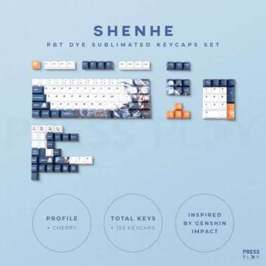 Press Play Genshin Impact SHENHE PBT Dye Sub Keycaps