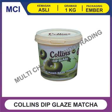 COLLINS DIP GLAZE 1 KG - TOPPING DONAT PISANG NUGGET- MATCHA GREEN TEA
