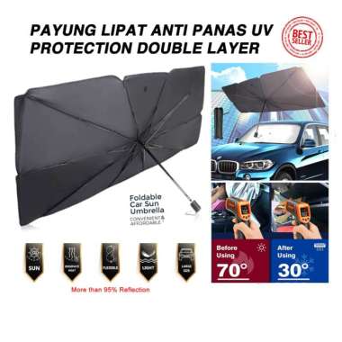 Payung Sun Shield Mobil Kaca Depan Pelindung Panas UV Alumunium Tebal