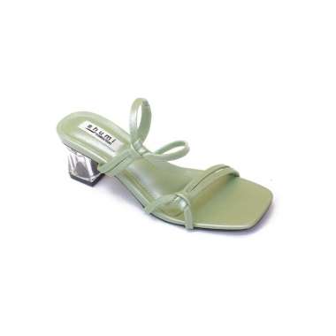 Heels Sandal Wanita Hak Kaca AJ1-Hijau Mint 40 Hijau Mint