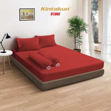 Kintakun Sprei Polos Set Super King 200 x 200 Dluxe Microfiber Tinggi 20cm Molten Lava