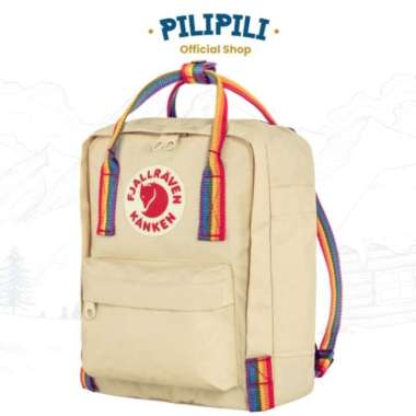Tas Ransel Fjallraven Kanken Mini Light Oak - Rainbow Pattern