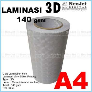Laminasi 3D Dingin Laminating Tiga Dimensi Efek Hologram A4 140gsm 30m
