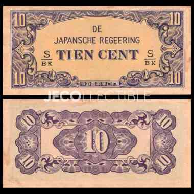 Uang Kertas Kuno Asing Netherlands Indies 10 Cent Japansche Regeering
