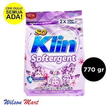 SO KLIN SOFTERGENT LAVENDER LILY 770 GRAM UNGU DETERJEN SOFTENER