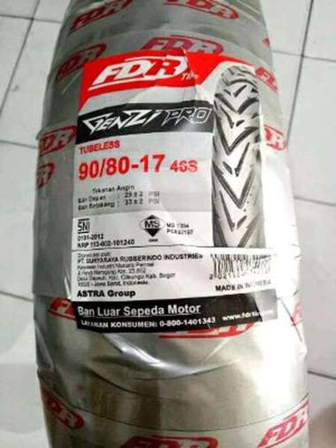 Paketan Ban FDR 90/80-17 &amp; 100/80-17 GENZI PRO TUBELESS