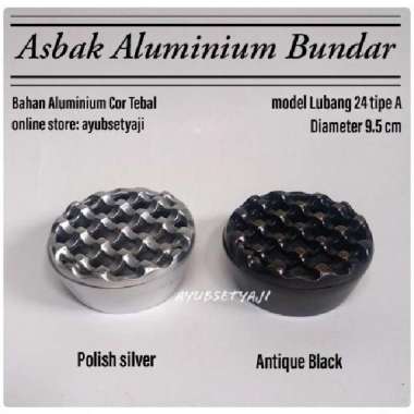 Asbak aluminium Bundar Lubang 24 tipe A Asbak hotel antik asbak Bulat Antique Black