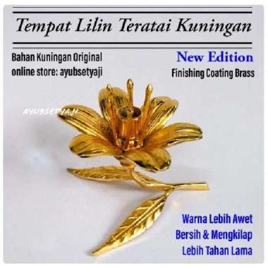 Tempat Lilin kuningan Bunga Teratai candle holder Lilin Antik Kuningan Coating Brass