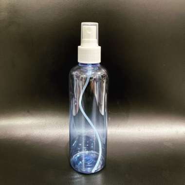 BOTOL SPRAY BIRU TRANSPARAN 250 ML - TUTUP SPRAY PUTIH / BENING