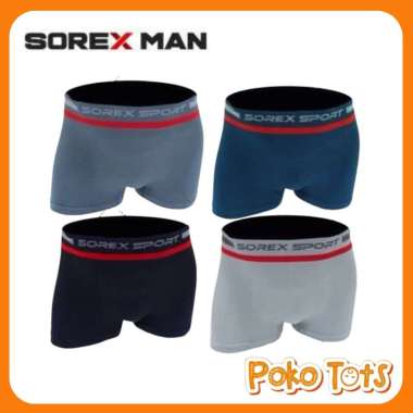 Sorex CD Men Boxer Sport Seamless Edition M3804 Boxer Pria Tanpa Jahitan CD Sport Seamless Navy M-L