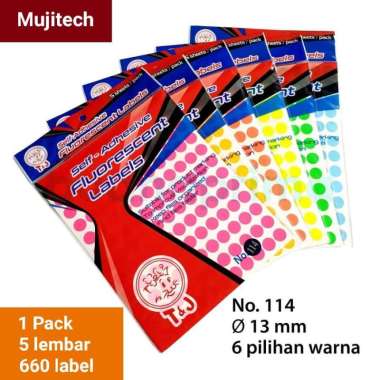 LABEL BULAT TOM & JERRY NO 114 DIAMETER 13 MM STIKER STICKER WARNA HIJAU