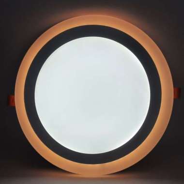 Lampu downlight panel 2 warna 18+6 bulat lampu hias plafon Putih Pink