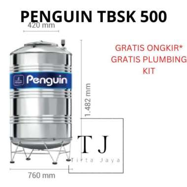 PENGUIN TANDON AIR STAINLESS TBSK 500 Liter Toren Air Tangki Air Tank