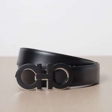 SALVATORE FERRAGAMO Men Reversible 3D Gancini Belt 3.2cm inBlack/Brown