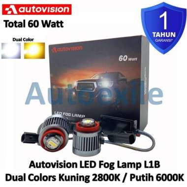 Autovision Fog Lamp LED L1B 12V 2warna Kuning 2800K / Putih 6000K Advanced CSP Chip Dual Colors Orig