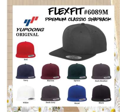 Topi Yupoong Flexfit Premium Snapback 6089M ORIGINAL