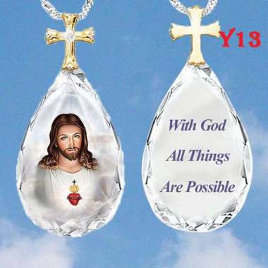 Rantai Kalung Chic Yesus Cahaya Suci Injil Crystal Y13