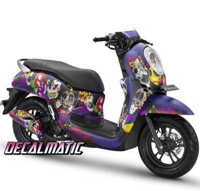 Stiker Full Body + Dashboard Honda Scoopy 2012-2023 Mickey Zombie 2 Ungu