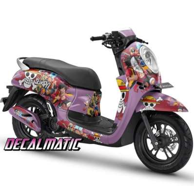 Stiker Full Body + Decal Dashboard Honda Scoopy 2012-2023 One Piece 4 Ungu