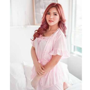 Kimono Tidur Hst Set Celana Panjang (Pink Candy)
