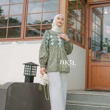 KANTHIL Batik Kerja Blus Amarilis Amarilis Hijau L