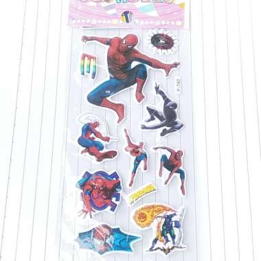 Stiker / Sticker Anak 3D Timbul Lucu Karakter Murah Spiderman
