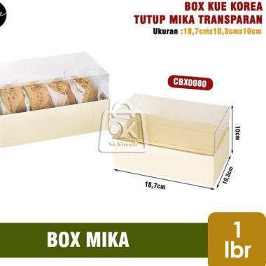 Box Kue Bolu Gulung Brownies Korea Tutup Mika Transparan (1 lbr) Segipanjang CBX80