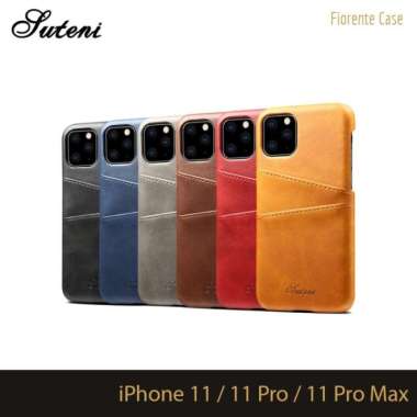SUTENI Leather Case Card Slot iPhone 11 11ProMax Pro Max Casing Kulit iPhone 11ProMax Merah
