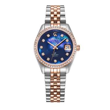 ALEXANDRE CHRISTIE AC 5012 SILVER ROSEGOLD BLUE DIAL LDBTRMU