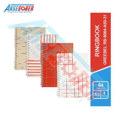 Aksesoren Buku Diary [Greebel RB-8064-A5O-31] / Ringbook 64 Halaman / Notebook A5 / Buku Catatan / B