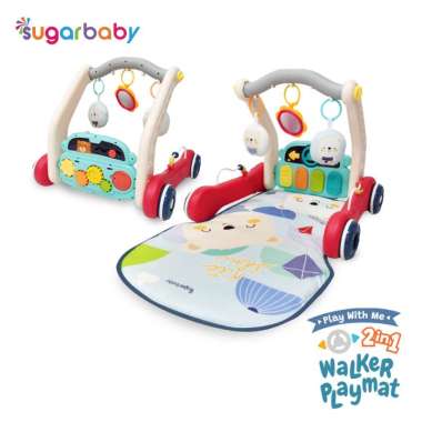 Sugar Baby Play with Me 2in1 Baby Walker & Playmat Red