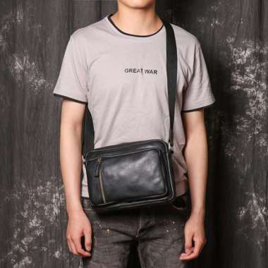 SPV tas kulit pria selempang model baru tas pria kulit asli tas kulit asli
