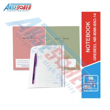 Aksesoren Buku Diary [Greebel NB-8096-B5O-14] / Catatan 96 Lembar / Note Book / Diary Harian Ukuran 