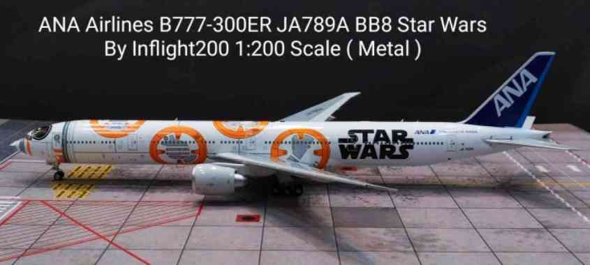 ANA Airlines B777-300ER JA789A BB8 Star Wars By Inflight200 1:200 Scal Multivariasi Multicolor