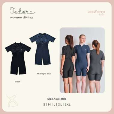LEE VIERRA Fedora Diving Swimsuit Baju Renang Wanita S Navy