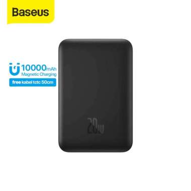 BASEUS POWER BANK WIRELESS MAGNETIC MAGSAFE 20W FAST CHARGING 10000MAH Hitam 10000mAh