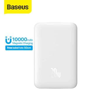 BASEUS POWER BANK WIRELESS MAGNETIC MAGSAFE 20W FAST CHARGING 10000MAH Putih 10000mAh
