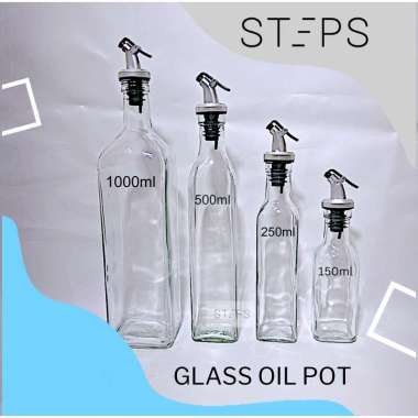 Glass Oil pot Polos /Tempat Botol Minyak Kaca/Botol Cuka / Botol Kecap 1000ml