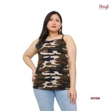 STAYL Jumbo Size Tanktop Wanita LD 106 Tank Top Tali Kecil Motif Loreng Tangtop Wanita Korea Tang To