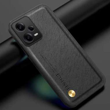 REDMI NOTE 12 5G Case Silicone Back Cover Leather Kulit Saffiano BLACK