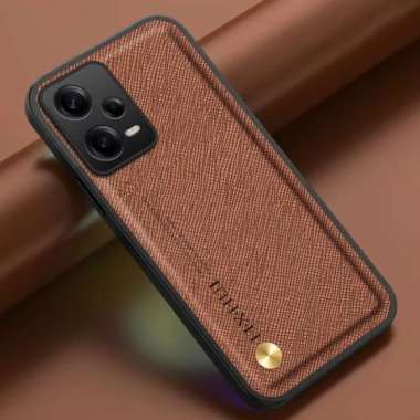 REDMI NOTE 12 5G Case Silicone Back Cover Leather Kulit Saffiano BROWN