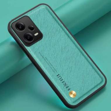 REDMI NOTE 12 5G Case Silicone Back Cover Leather Kulit Saffiano MINT BLUE