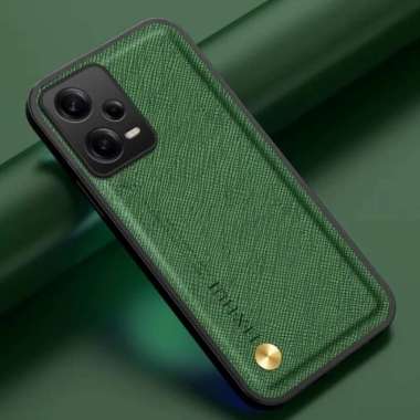 REDMI NOTE 12 5G Case Silicone Back Cover Leather Kulit Saffiano DARK GREEN