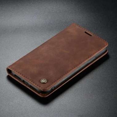 Case Vivo iQOO Z7X 5G Flip case Leather cover wallet casing Dompet coklat tua