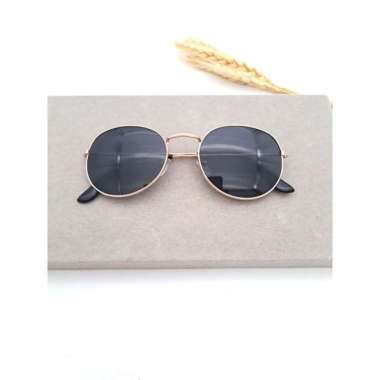 Frame Kacamata Sunglass Hitam Gold