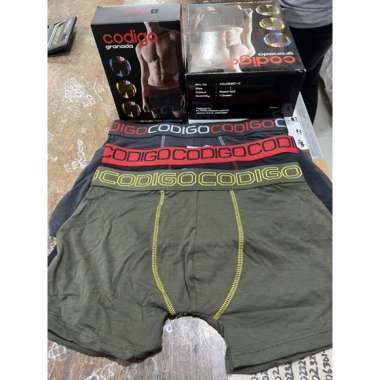 (3pcs) celana dalam pria codigo granada boxer 06301 termurah Xl Random