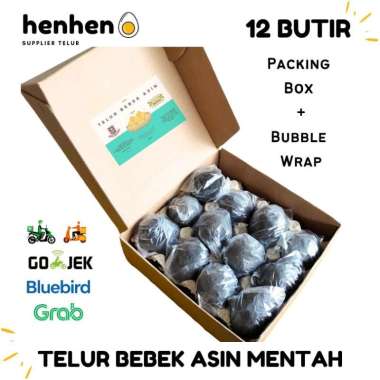TELUR BEBEK ASIN MENTAH PAKET BOX ISI 12 BUTIR HENMART